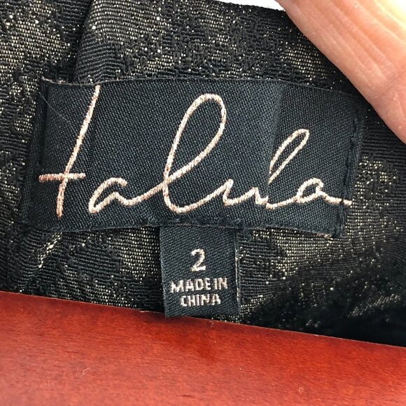 Aritzia Talula Black & Bronze Abstract Patterned Flared Mini Skirt size 2 - Picture 3 of 12